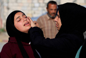 Funeral of Palestinians killed in Israeli strikes, in Khan Younis