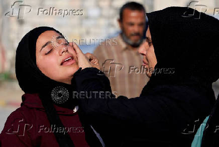 Funeral of Palestinians killed in Israeli strikes, in Khan Younis