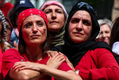 Protest against conditions in Gaza, demanding that the caretaker government impose sanctions against Israel, in Brussels