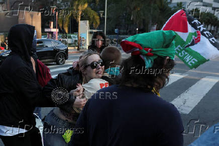 Protest against federal immigration sweeps, in Los Angeles