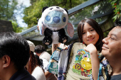 Giant panda Xin Xin celebrates its 35th birthday at the Chapultepec Zoo in Mexico City