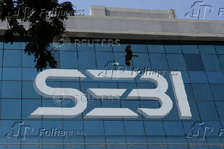 FILE PHOTO: The logo of Securities and Exchange Board of India (SEBI) is seen on its headquarters in Mumbai