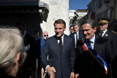 French President Macron visits Lourdes