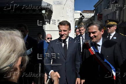 French President Macron visits Lourdes