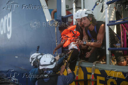 Sea-Watch 5 migrant search and rescue ship rescues migrants at the SAR zone off Libya