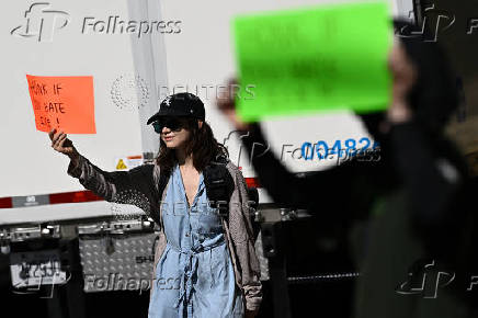 Protest against federal immigration sweeps, in Chicago