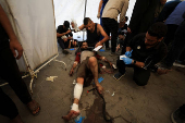 Aftermath of an Israeli strike on the Church of the Holy Family in Gaza City
