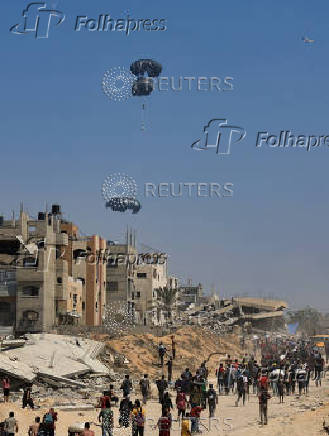 Humanitarian aid is airdropped over Gaza