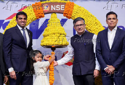 Listing ceremony of JSW Cement at the National Stock Exchange (NSE) in Mumbai