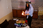 Preparation for the Yazidi holiday of Red Wednesday, in Shekhan
