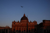 A view of St. Peter's Basilica, ahead of the conclave which will be held on May 7, as seen from Rome