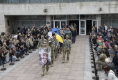 Farewell ceremony for Ukrainian actor, serviceman Maksym Nelipa in Kyiv
