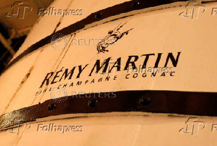 FILE PHOTO: Logo of Remy Martin is pictured in a cellar at the Remy Martin factory in Cognac