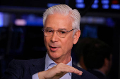 Wells Fargo CEO Charlie Scharf speaks during in interview with CNBC on the floor of the NYSE in New York