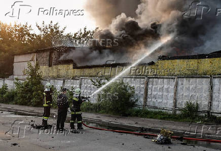 Aftermath of a Russian drone attack in Kyiv