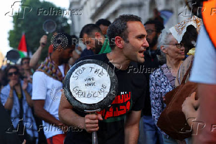 Pro-Palestinian protest outside Downing Street in London