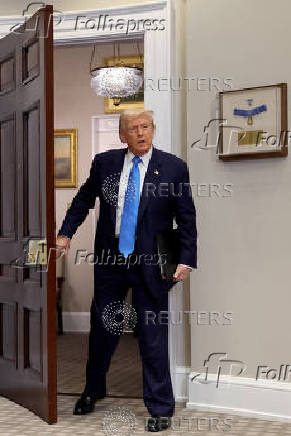 U.S. President Trump signs the VA Home Loan Program Reform Act at the White House in Washington, D.C.