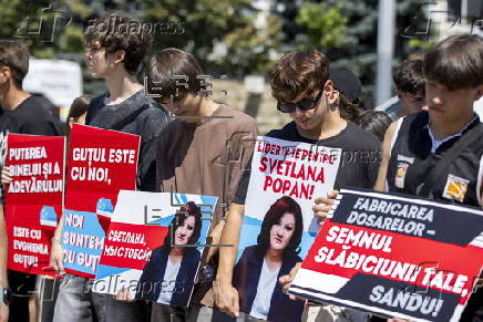 Supporters of banned pro-Russian political party Shor protest against government in Chisinau