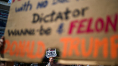 Protestors demonstrate during a May Day rally in New York