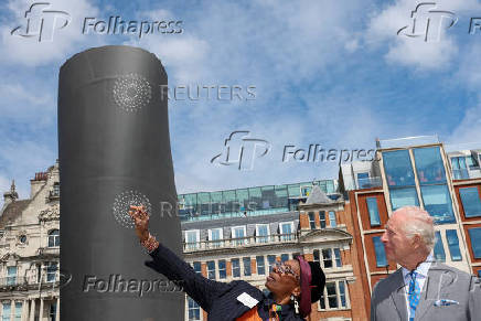 Britain's King Charles visits the Thames Tideway Tunnel Project in London