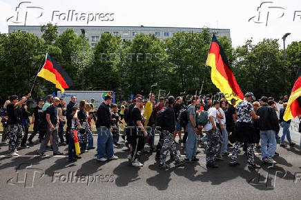 Right-wing protest at Mitte district in Berlin