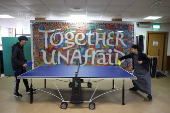 Khizra Mosque hosts a lunch as part of its Eid al-Adha celebrations, in Manchester