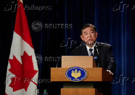 Japanese PM Ishiba holds press conference after G7 Summit, in Calgary