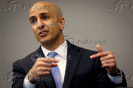 FILE PHOTO: Minneapolis Fed President Neel Kashkari speaks during an interview with Reuters in New York