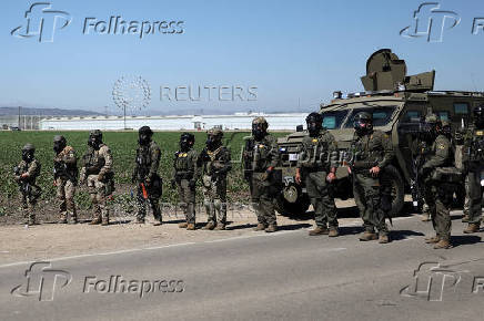 U.S. federal agents and immigration officers raid an agricultural facility in Camarillo