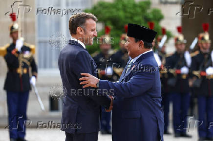 French President Macron meets Indonesian President Subianto, in Paris