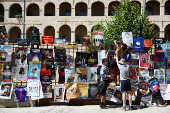 Posters advertising plays during the Avignon Festival in Avignon