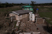 Casas destruídas na vila Mariante, distrito de Venâncio Aires (RS)