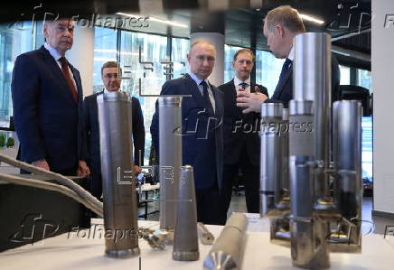 Russian President Vladimir Putin visits the Bauman Moscow State Technical University