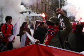 May Day rally, in Santiago