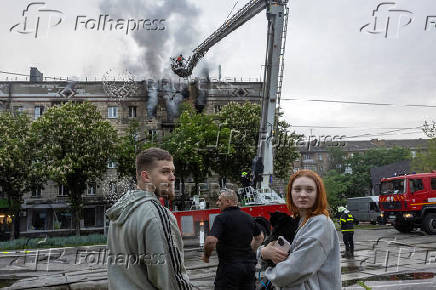 Aftermath of a Russian drone attack in Kyiv