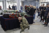 Farewell ceremony for Ukrainian actor, serviceman Maksym Nelipa in Kyiv
