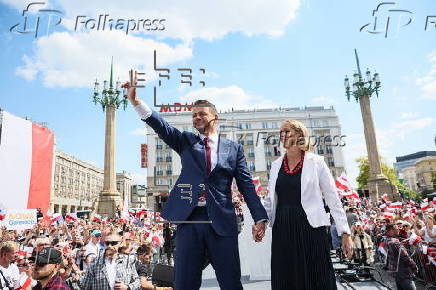 Rally for Polish presidential candidate Rafal Trzaskowski