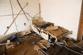 A view of a destroyed ward in Khartoum Hospital which is destroyed in Khartoum