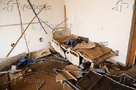 A view of a destroyed ward in Khartoum Hospital which is destroyed in Khartoum