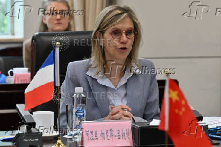 Agnes Pannier-Runacher, French Minister for Ecological Transition, Biodiversity, Forestry, the Sea and Fisheries meets with Guan Zhi'ou, Chinese Minister of Natural Resources in Beijing