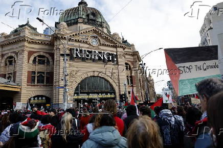 Pro-Palestine rally for Gaza in Melbourne