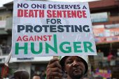Nigerians demonstrates on the streets of Lagos to commemorate Nigeria's Democracy Day in Lagos