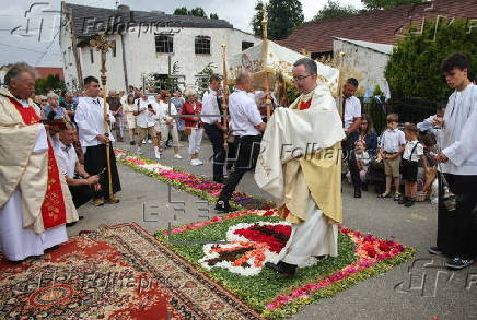 A traditional Corpus Christi procession in Klucz