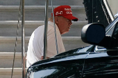 U.S. President Trump arrives back at the White House