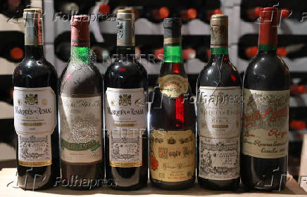 Bottles of European wines are pictured in a wine cellar in Berlin