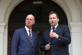 German Finance Minister Klingbeil and French Finance Minister Lombard meet in Genshagen