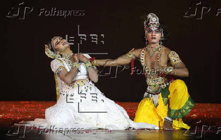 Dance drama in New Delhi prior Hindu festival Janmashtami marking Lord Krishna's birth