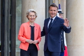 French President Macron meets European Commission's Von der Leyen in Paris