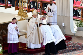 Pope Leo XIV leads the Regina Caeli prayer in St. Peter's Square at the Vatican