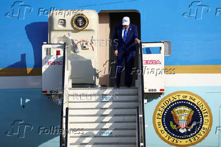 U.S. President Donald Trump arrives at Amsterdam Airport Schiphol